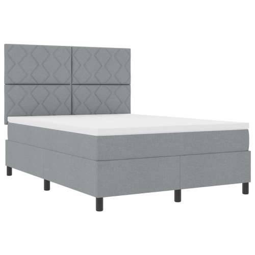 Box Spring Krevet s Madracem Svijetlosivi 140x190 cm Tkanina Cijena