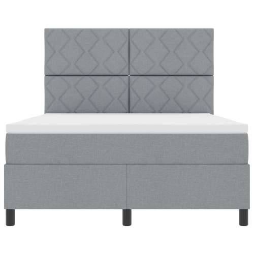 Box Spring Krevet s Madracem Svijetlosivi 140x190 cm Tkanina Cijena