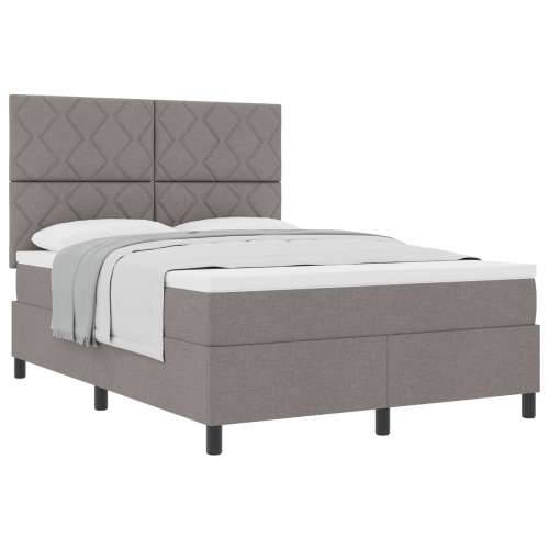 Krevet s box springom i madracem taupe 140x190 cm Tkanina Cijena