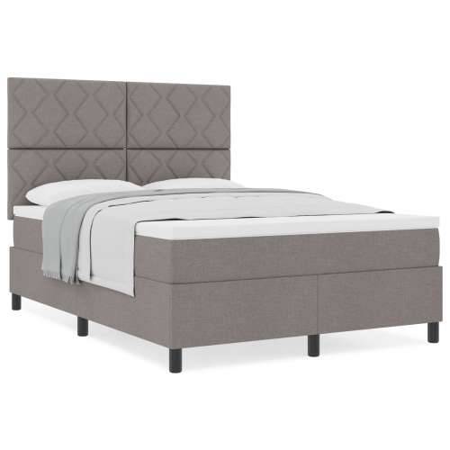 Krevet s box springom i madracem taupe 140x190 cm Tkanina Cijena