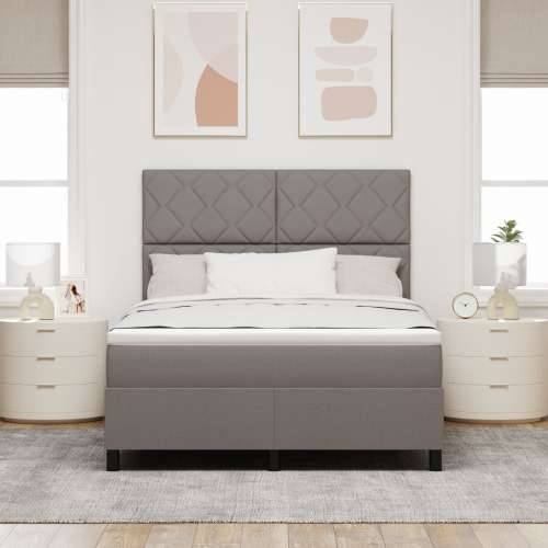 Krevet s box springom i madracem taupe 140x190 cm Tkanina Cijena