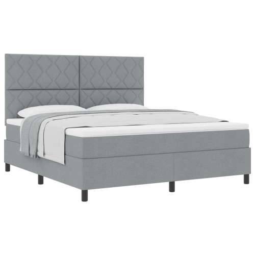 box spring krevet s dušekom svjetlosivog super king tkanine Cijena