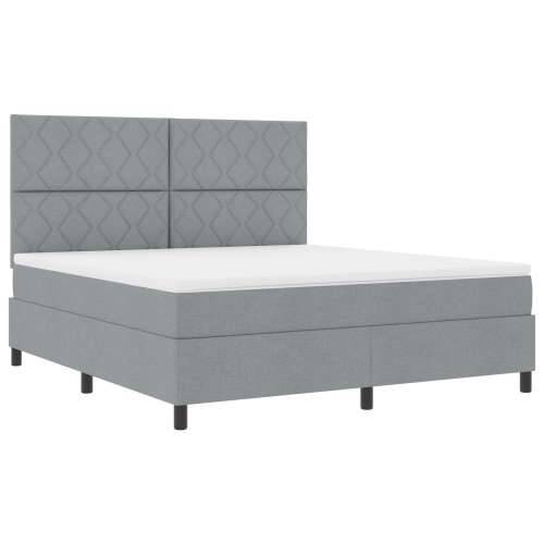 box spring krevet s dušekom svjetlosivog super king tkanine Cijena
