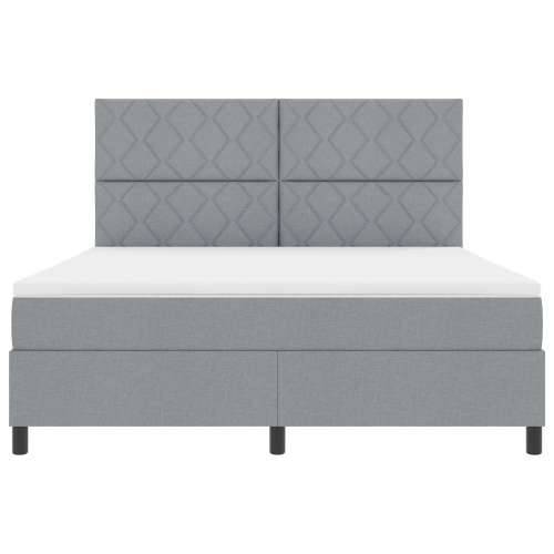 box spring krevet s dušekom svjetlosivog super king tkanine Cijena