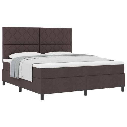 Box Spring krevet s madracem tamnosmeđi Super King tkanina Cijena