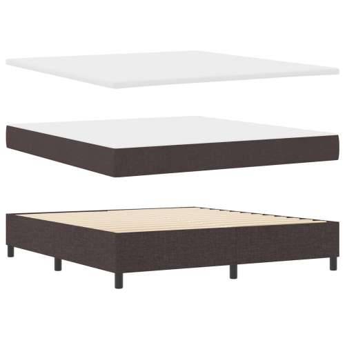 Box Spring krevet s madracem tamnosmeđi Super King tkanina Cijena