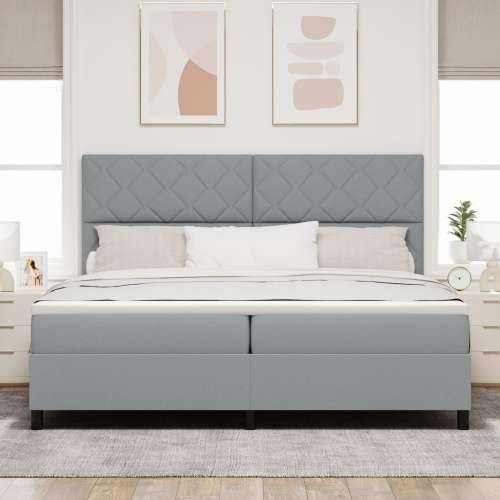 Krevet s kutijom opruga s madracem svjetlosiva 200x200 cm tkanina Cijena