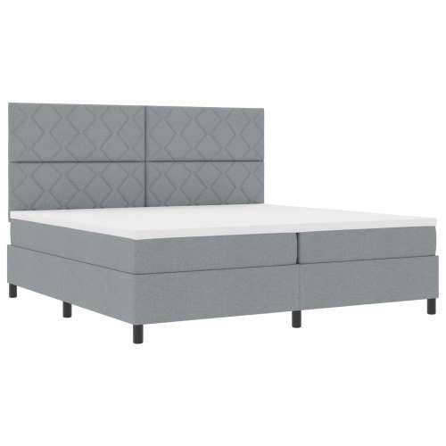 Krevet s kutijom opruga s madracem svjetlosiva 200x200 cm tkanina Cijena