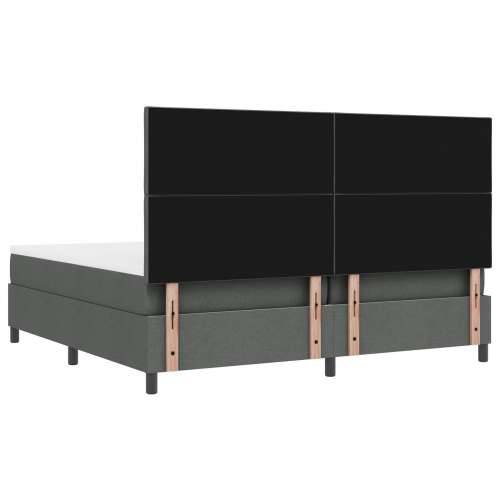 Kutna opružna postelja s madracem Tamno siva 200x200 cm Tkanina Cijena