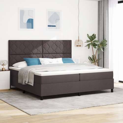 Krevet s box springom i madracem tamnosmeđi 200x200 cm tkanina Cijena
