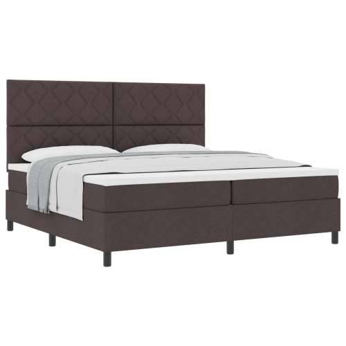 Krevet s box springom i madracem tamnosmeđi 200x200 cm tkanina Cijena