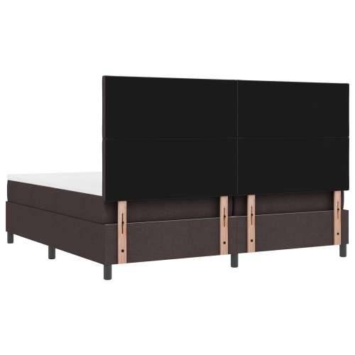 Krevet s box springom i madracem tamnosmeđi 200x200 cm tkanina Cijena