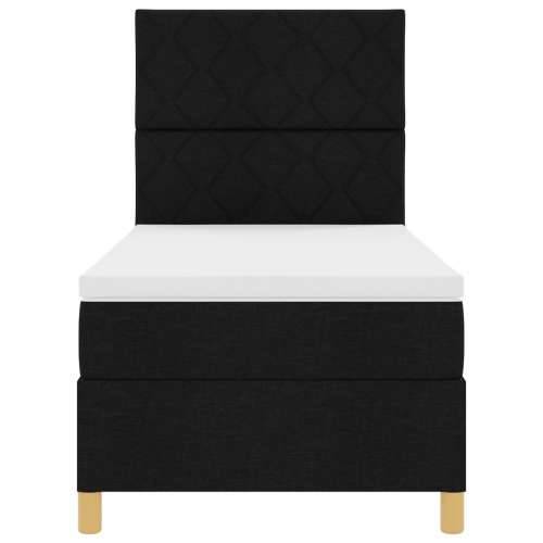 Box Spring krevet s madracem Crni Jednokrevetni Tkanina Cijena
