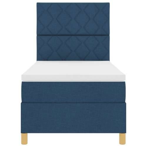 Box Spring Krevet s madracem Plava 90x200 cm Tkanina Cijena