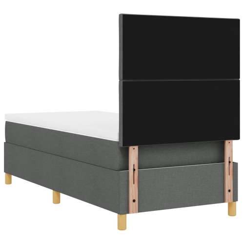 krevet s uzglavljem i madracem tamno sivi 100x200 cm tkanina Cijena