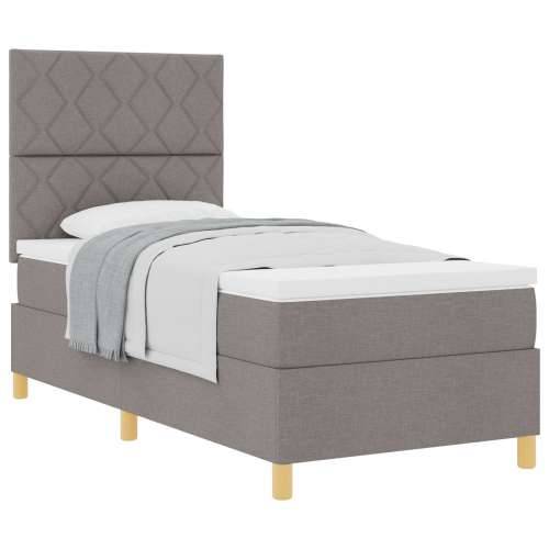 Krevet s boxspringom i madracem taupe 100x200 cm tkanina Cijena