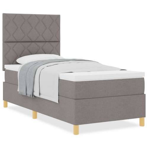 Krevet s boxspringom i madracem taupe 100x200 cm tkanina Cijena