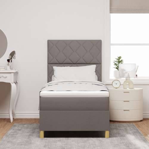Krevet s boxspringom i madracem taupe 100x200 cm tkanina Cijena