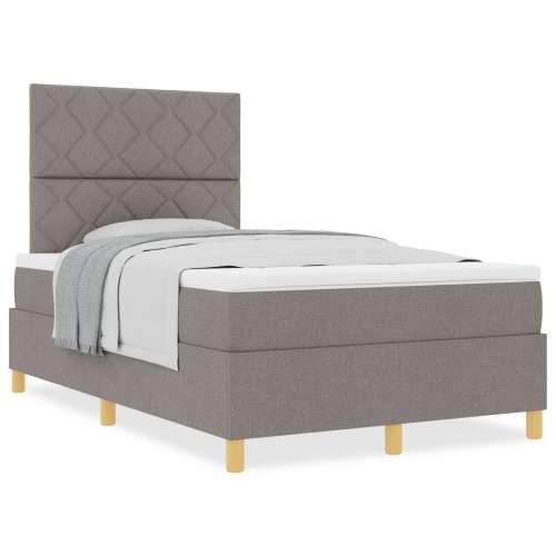 Krevet na uzglavlje s madracem taupe 120x200 cm tkanina Cijena