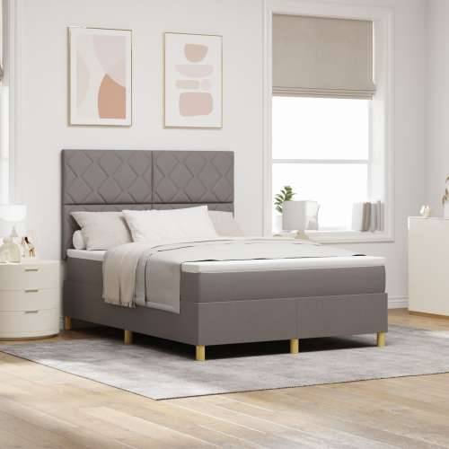 Krevet s box springom i madracem taupe 140x190 cm tkanina Cijena