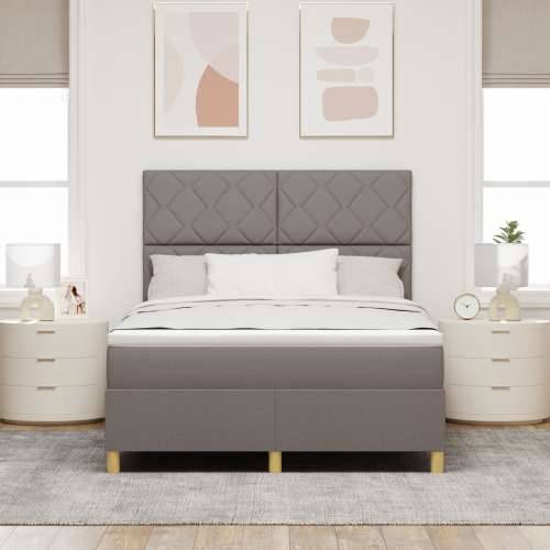 Krevet s box springom i madracem taupe 140x190 cm tkanina Cijena