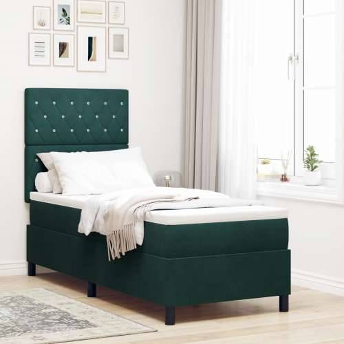 Box Spring Krevet s Madracem Tamno Zelena 80x200 cm Baršun Cijena