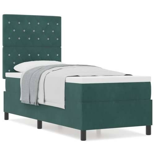 Box Spring Krevet s Madracem Tamno Zelena 80x200 cm Baršun Cijena