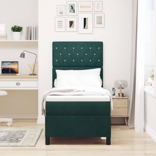 Box Spring Krevet s Madracem Tamno Zelena 80x200 cm Baršun Cijena