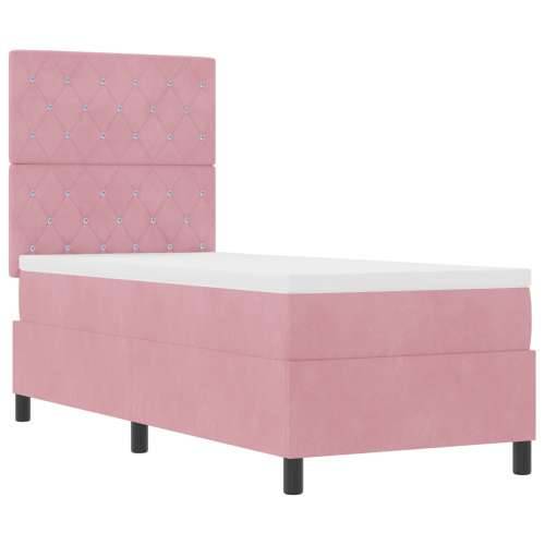 Box Spring Krevet s Madracem Ružičasta 80x200 cm Baršun Cijena