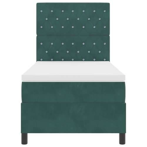 Box Spring krevet s madracem tamnozelene boje pojedinačno baršunast Cijena