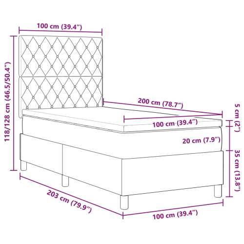 Krevet s podnicom i madracem Crna 100x200 cm Baršun Cijena