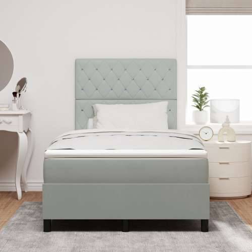 Box Spring Krevet s Madracem Svjetlosiva 120x200 cm Baršun Cijena