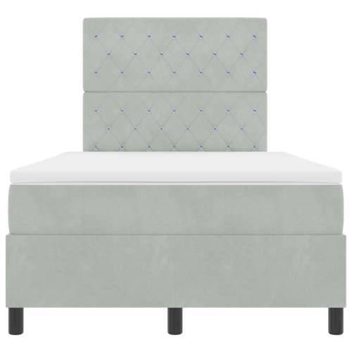 Box Spring Krevet s Madracem Svjetlosiva 120x200 cm Baršun Cijena