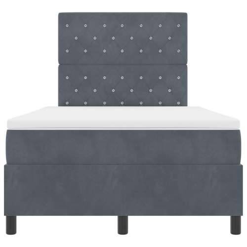 Box Spring Krevet s Madracem Tamno Siva 120x200 cm Baršun Cijena