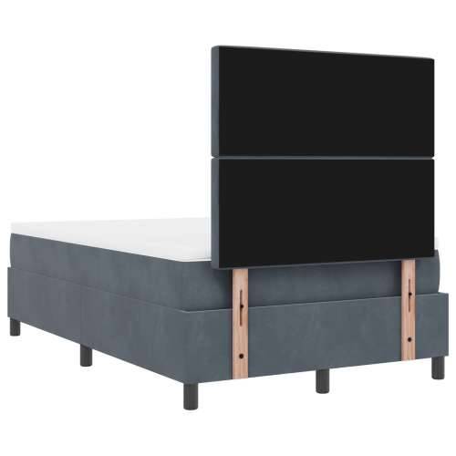 Box Spring Krevet s Madracem Tamno Siva 120x200 cm Baršun Cijena