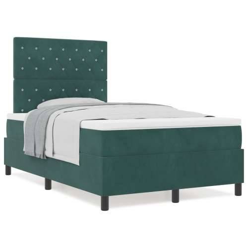 Box Spring Krevet s Madracem Tamno Zelena 120x200 cm Baršun Cijena