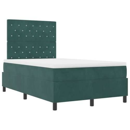 Box Spring Krevet s Madracem Tamno Zelena 120x200 cm Baršun Cijena