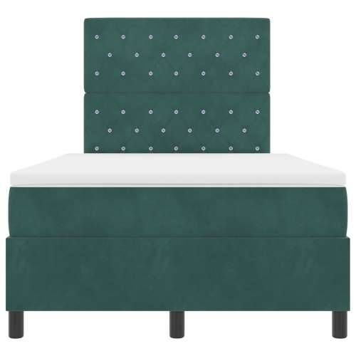 Box Spring Krevet s Madracem Tamno Zelena 120x200 cm Baršun Cijena