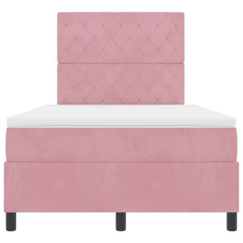 Box Spring Krevet s Madracem Ružičasti 120x200 cm Baršun Cijena
