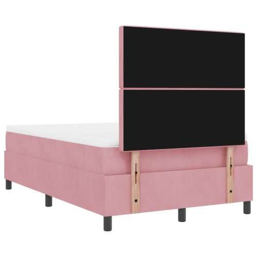 Box Spring Krevet s Madracem Ružičasti 120x200 cm Baršun Cijena