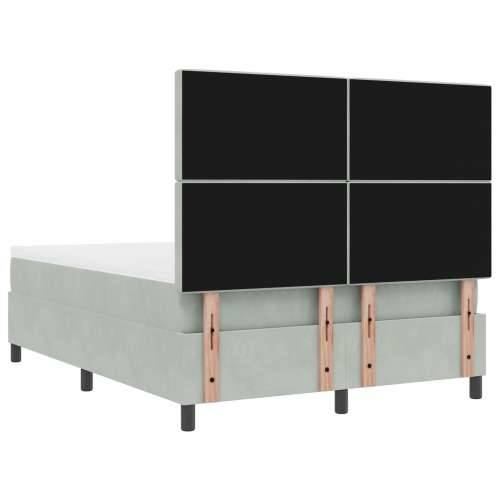 Box Spring Krevet s Madracem Svjetlosiva 140x200 cm Baršun Cijena