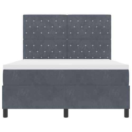 Box Spring krevet s dušekom Tamno siva 140x200 cm Baršun Cijena