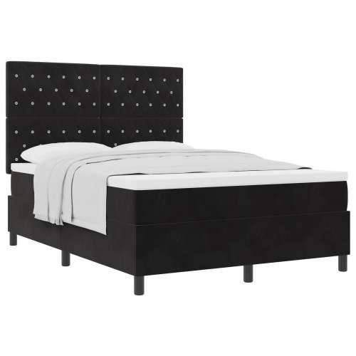 Box Spring Krevet s Madracem Crna 140x200 cm Baršun Cijena