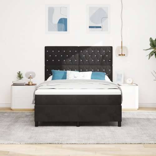 Box Spring Krevet s Madracem Crna 140x200 cm Baršun Cijena