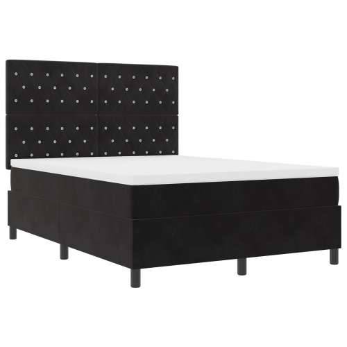 Box Spring Krevet s Madracem Crna 140x200 cm Baršun Cijena