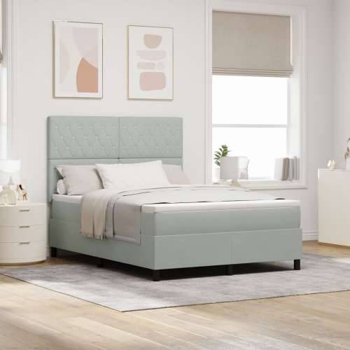 Box Spring krevet s madracem svijetlo sivi 160x200 cm baršun Cijena