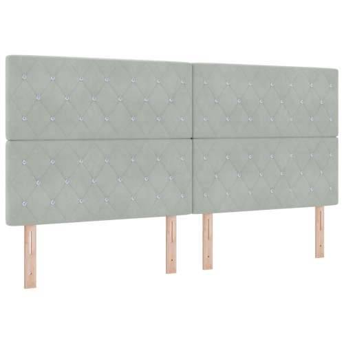 Box Spring Krevet s Madracem Svjetlosiva 200x200 cm Baršun Cijena