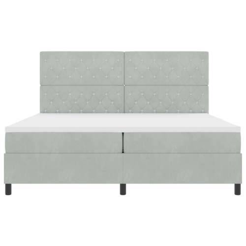 Box Spring Krevet s Madracem Svjetlosiva 200x200 cm Baršun Cijena