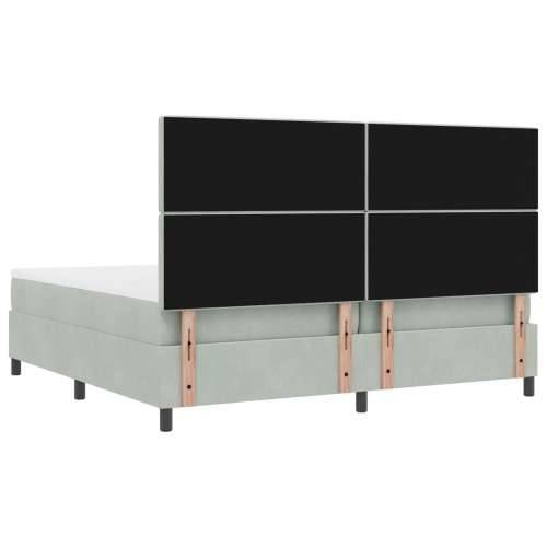 Box Spring Krevet s Madracem Svjetlosiva 200x200 cm Baršun Cijena