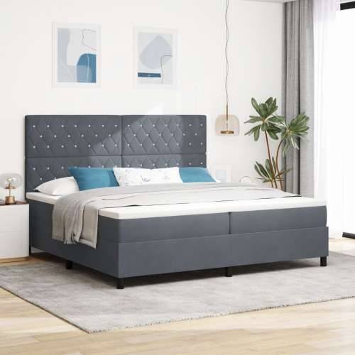 Box Spring Krevet s Madracem Tamno Sivi 200x200 cm Baršun Cijena